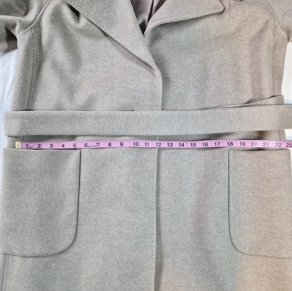 ​J. Peterman Wool Cashmere Belted Wrap Trench Coat - 16 - Picture 6 of 8